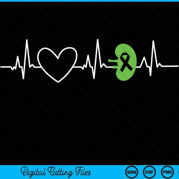 Kidney disease awareness heartbeat transplant organ donor SVG cut file