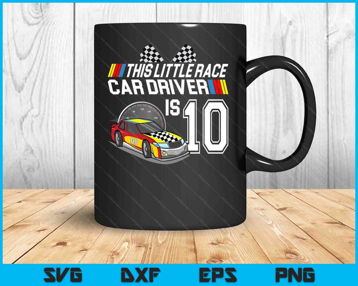 Kids 10 Year Old Race Car Birthday 10th Stock Car Racing Party SVG PNG Digital Cutting Files