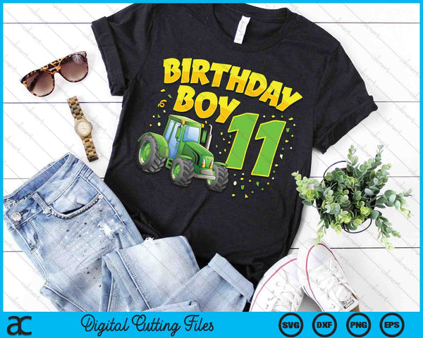 Kids 11th Birthday Boy 11 Year Old Farm Truck Tractor Party SVG PNG Digital Cutting File