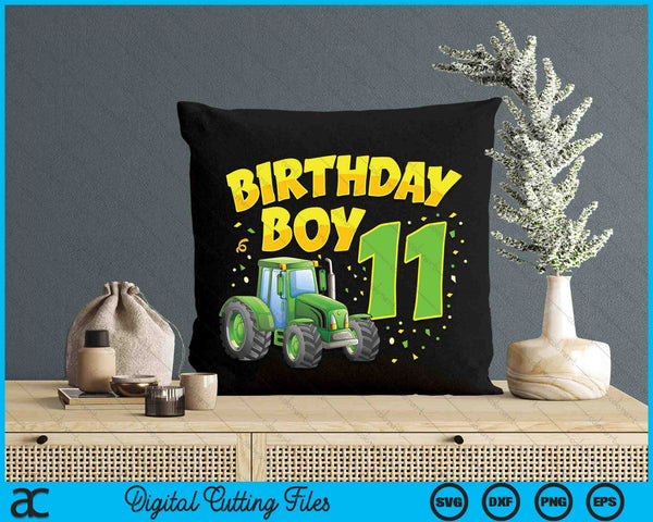 Kids 11th Birthday Boy 11 Year Old Farm Truck Tractor Party SVG PNG Digital Cutting File