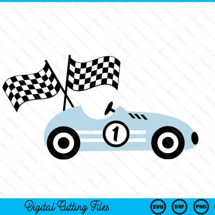 Kids 1st birthday race car 1 year old car racing SVG cut file