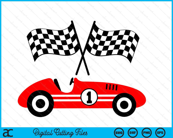 Kids 1st Birthday Race Car 1 Year Old Car Racing SVG PNG Digital Printable Files