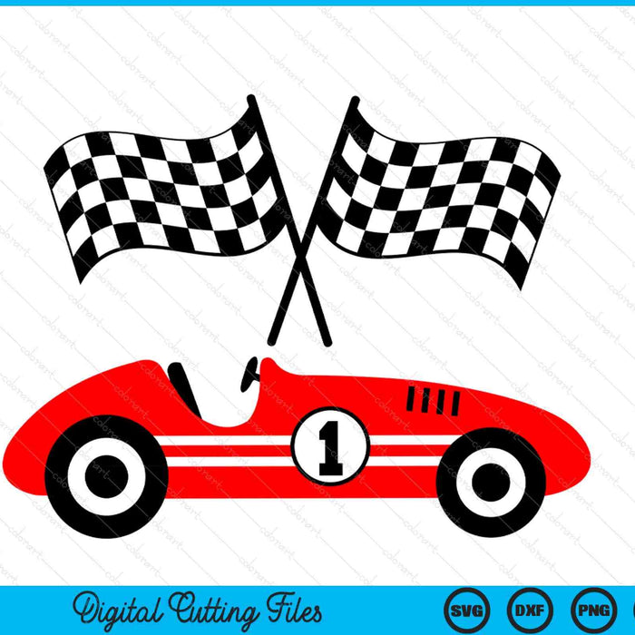 Kids 1st birthday race car 1 year old car racing SVG cut file