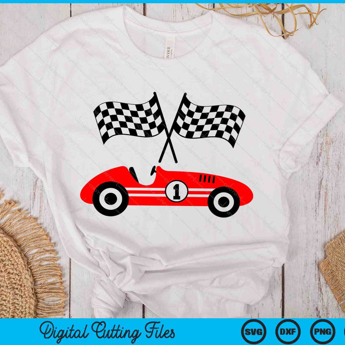 Kids 1st Birthday Race Car 1 Year Old Car Racing SVG PNG Digital Printable Files