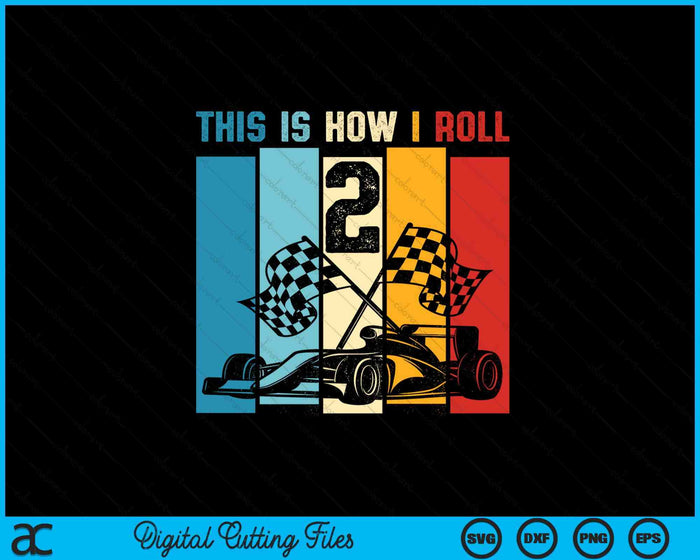 Kids 2 Year Old Birthday Boy Race Car 2nd Birthday Boy Racing SVG PNG Digital Printable Files