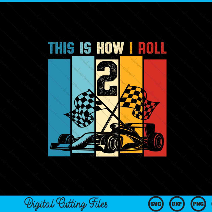 Kids 2 year old birthday boy race car 2nd racing SVG cut file