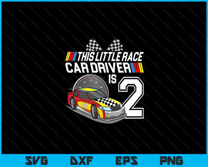 Kinderen 2-jarige raceauto verjaardag 2e Stock Car Racing Party SVG PNG digitale snijbestanden