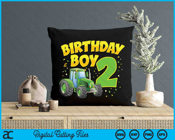 Kids 2nd Birthday Boy 2 Year Old Farm Truck Tractor Party SVG PNG Digital Cutting File