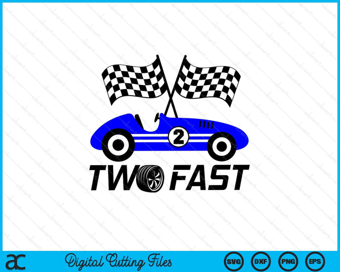 Kids 2nd Birthday Race Car 2 Year Old Car Racing SVG PNG Digital Printable Files