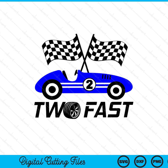 Kids 2nd birthday race car 2 year old car racing SVG cut file
