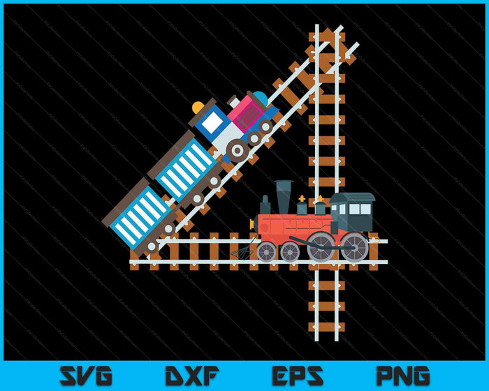 Kids 4th Birthday Train Boys Girls Fun 4 Year Old Train SVG PNG Digital Printable Files