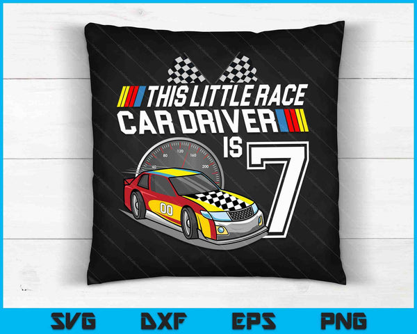 Kinderen 7-jarige raceauto verjaardag 7e Stock Car Racing Party SVG PNG digitale snijbestanden