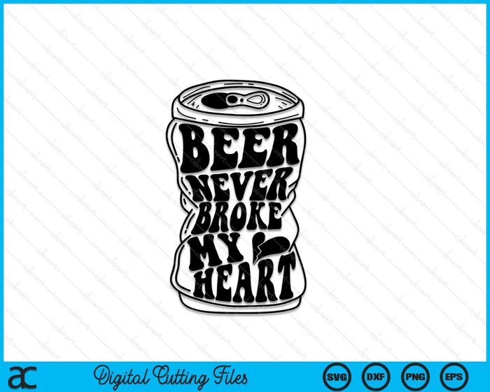 Long Neck Ice Cold Beer Never Broke My Heart Retro SVG PNG Cutting Printable Files