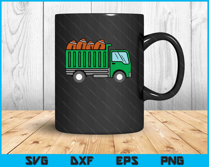 American Football Dump Truck Cute Sports Boys Kids Toddlers SVG PNG Cutting Printable Files