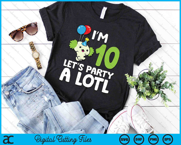 Kids Axolotl 10th Birthday Axolotl I'm 10 Lets Party SVG PNG Digital Printable Files