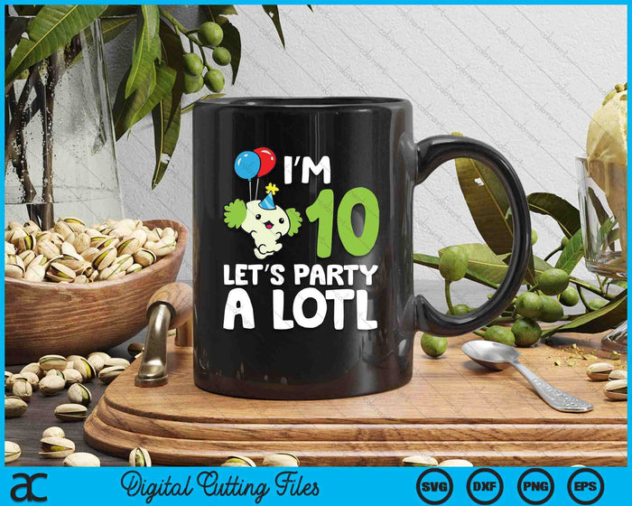 Kids Axolotl 10th Birthday Axolotl I'm 10 Lets Party SVG PNG Digital Printable Files