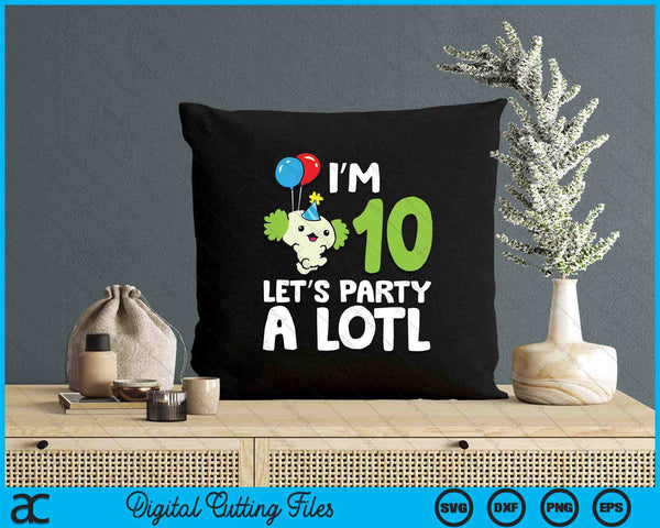 Kids Axolotl 10th Birthday Axolotl I'm 10 Lets Party SVG PNG Digital Printable Files