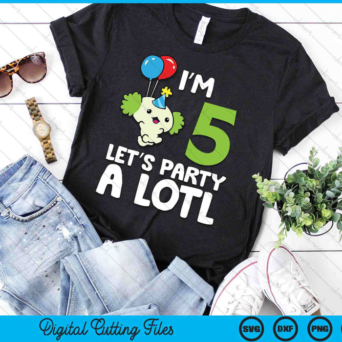 Kids Axolotl 5th Birthday Axolotl I'm 5 Lets Party SVG PNG Digital Printable Files