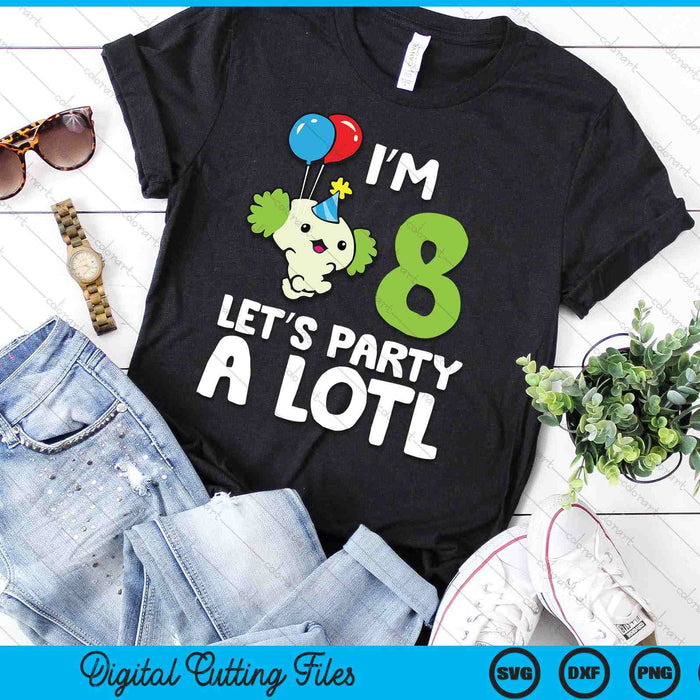 Kids Axolotl 8th Birthday Axolotl I'm 8 Lets Party SVG PNG Digital Printable Files