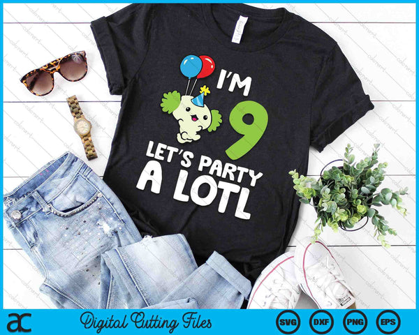 Kids Axolotl 9th Birthday Axolotl I'm 9 Lets Party SVG PNG Digital Printable Files