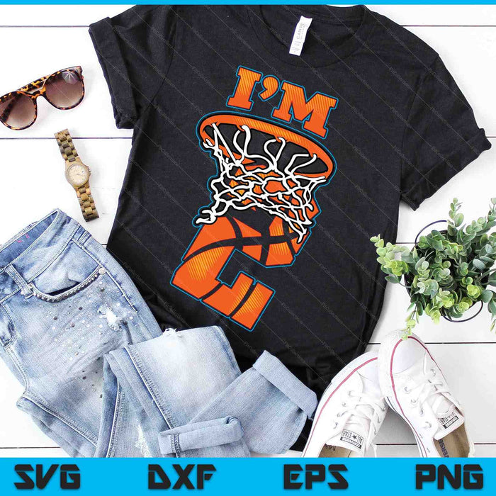 Kids Basketball I'm 2 Boy Girl 2th Birthday Gift SVG PNG Digital Cutting Files