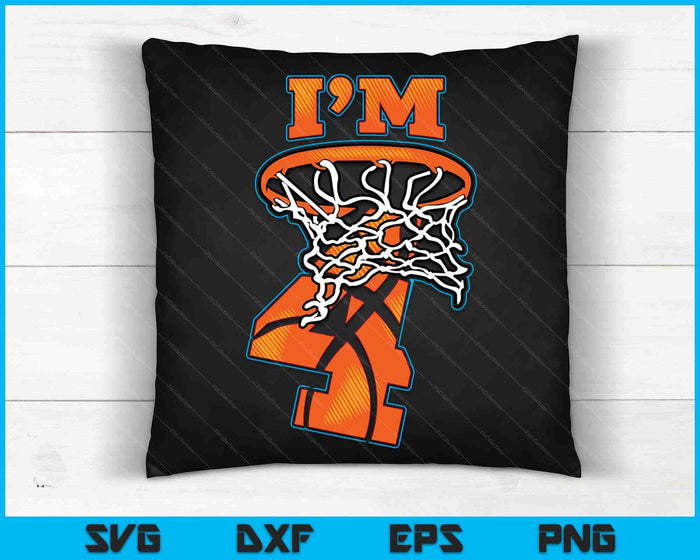 Kids basketbal ik ben 4 jongen meisje 4e ​​verjaardag cadeau SVG PNG digitale snijbestanden