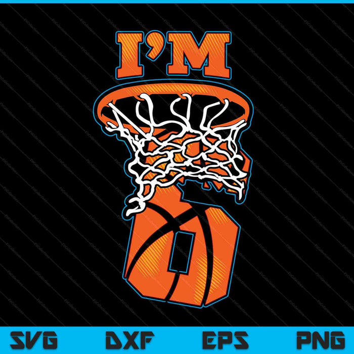 Kids basketball I'm 6 6th birthday SVG cut file