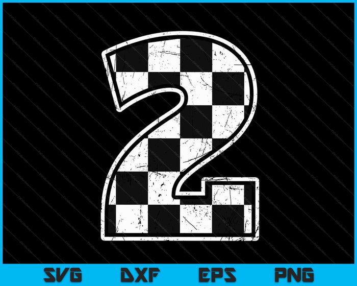 Feestvarken 2 twee raceauto 2e verjaardag racewagen vlag SVG PNG digitale snijbestanden