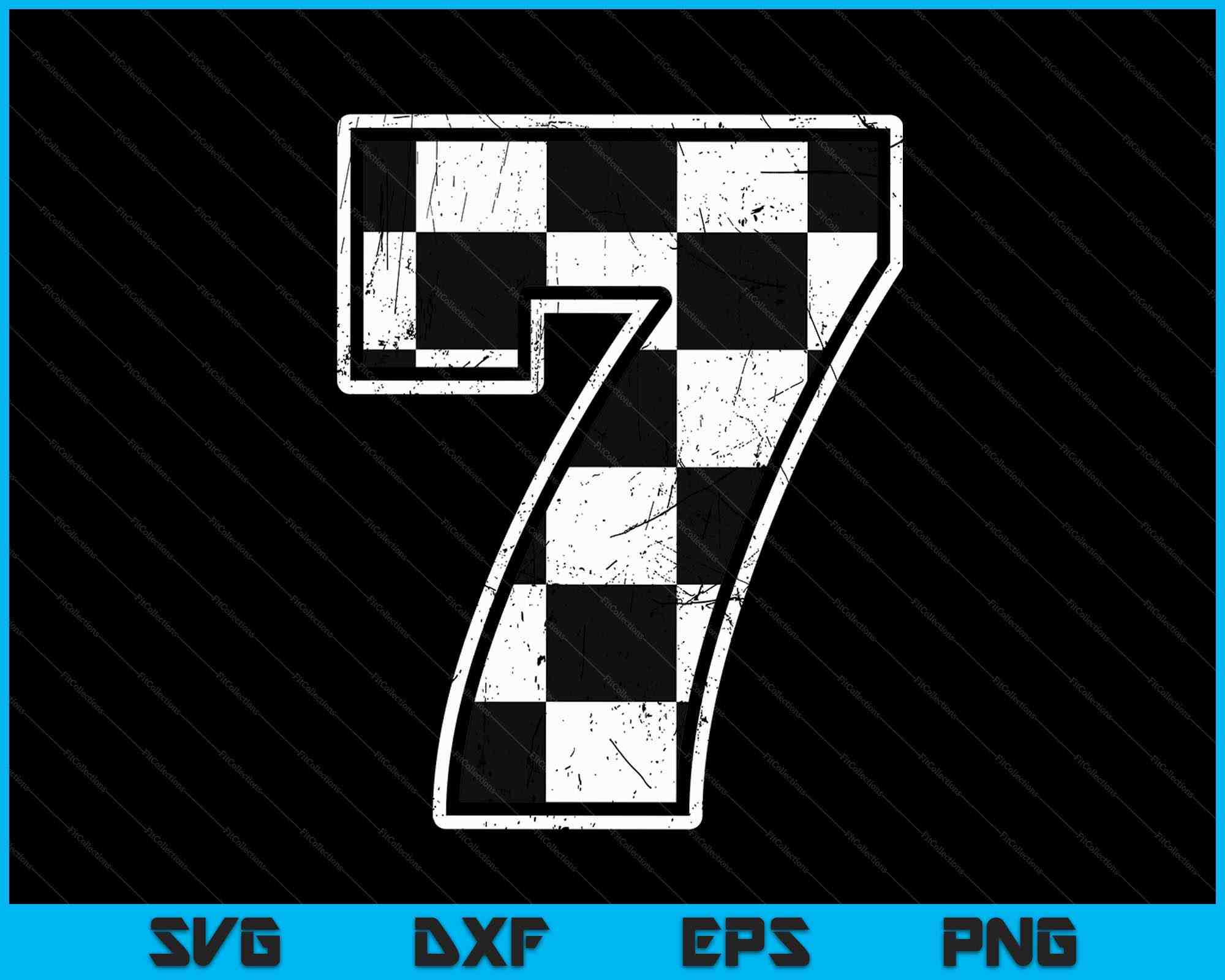 Birthday Boy 7 Seven Race Car 7th Birthday Racing Car Flag SVG Files ...
