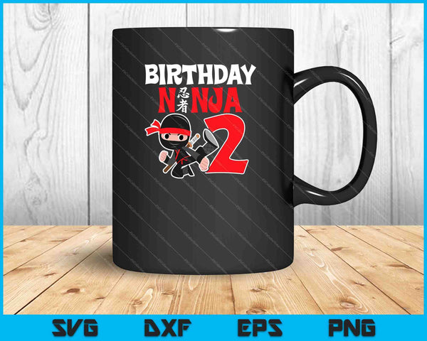 Cumpleaños de niños Ninja Cumpleaños de 2 años SVG PNG Cortar archivos imprimibles