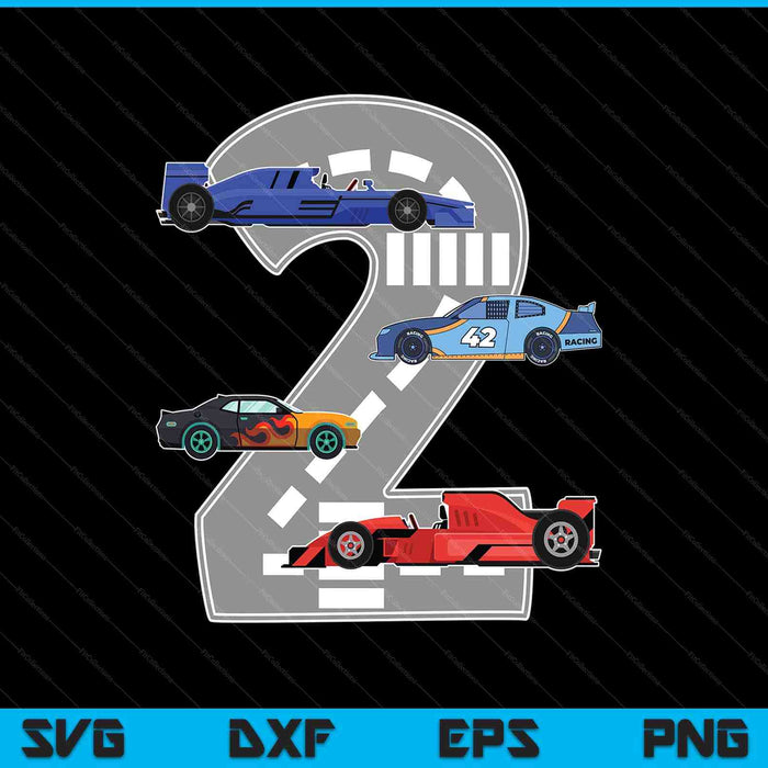 Kids birthday party boy 2 two race car 2nd driver racing car SVG cut file