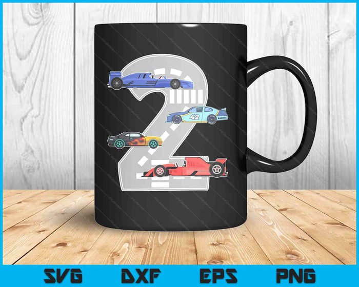 Kids Birthday Party Boy 2 Two Race Car 2nd Driver Racing Car SVG PNG Digital Printable Files