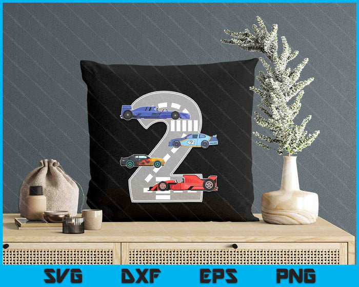 Kids Birthday Party Boy 2 Two Race Car 2nd Driver Racing Car SVG PNG Digital Printable Files