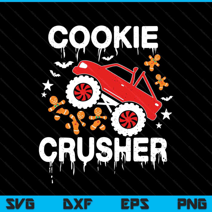 Kids Christmas monster truck cookie crusher Xmas SVG cut file