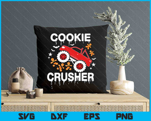 Kids Christmas Monster Truck Cookie Crusher Xmas SVG PNG Digital Printable Files