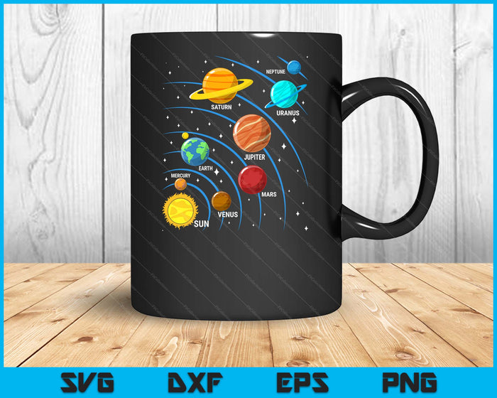 Colorful Planets Solar Systems Mens Boys Space Science SVG PNG Digital Printable Files