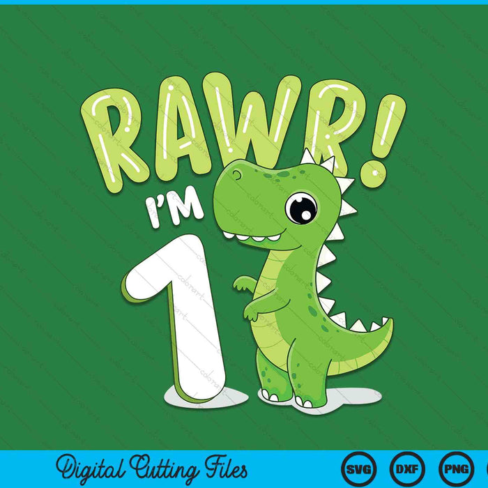 Kids Dinosaur 1st Birthday Outfit Dinosaur Birthday Party SVG PNG Digital Printable Files