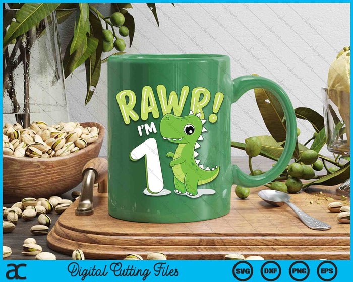 Kids Dinosaur 1st Birthday Outfit Dinosaur Birthday Party SVG PNG Digital Printable Files