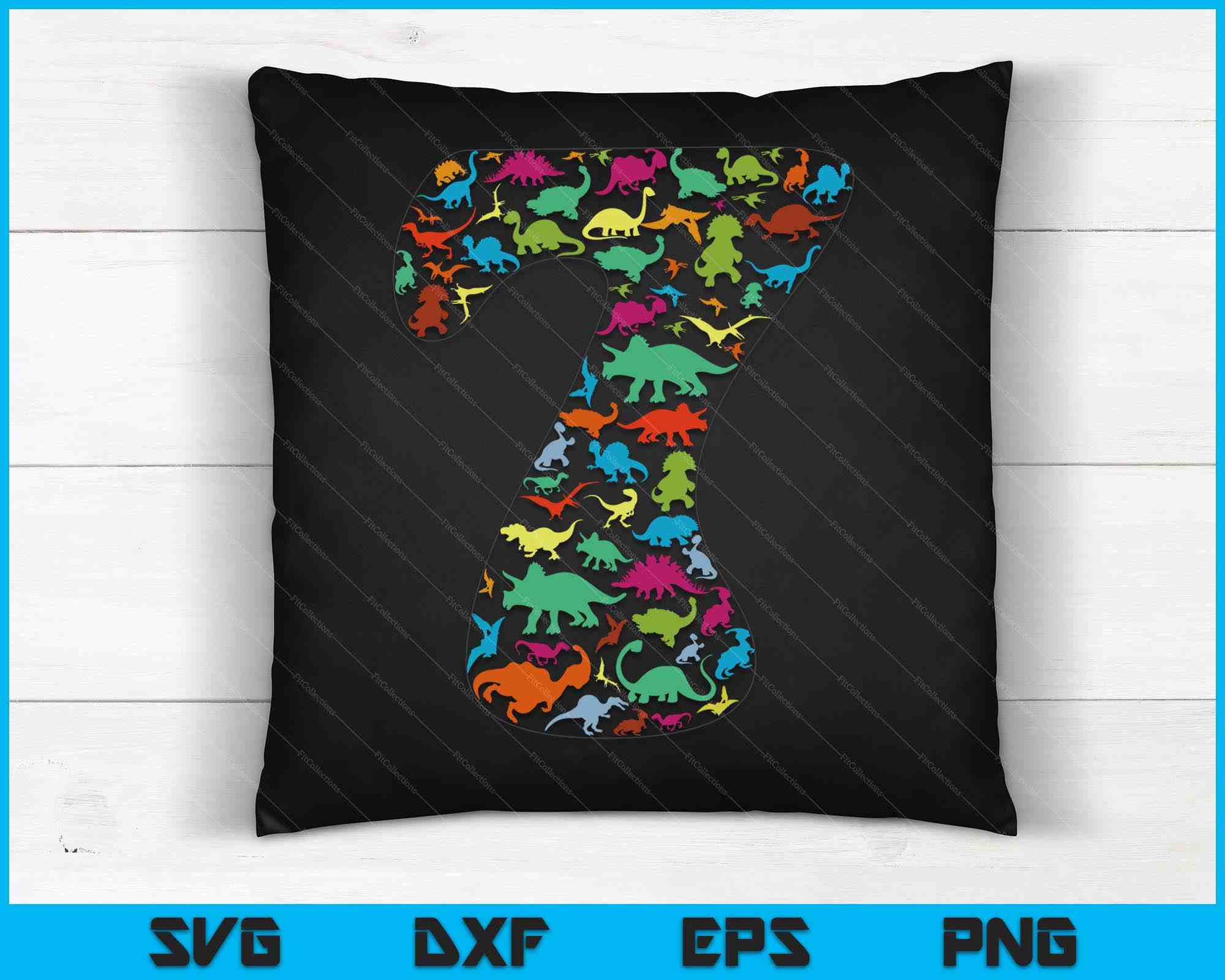 Yearst Kids Dinosaur 7th Birthday Boy T-Rex Party Rawr I'm 7 SVG PNG Files ...