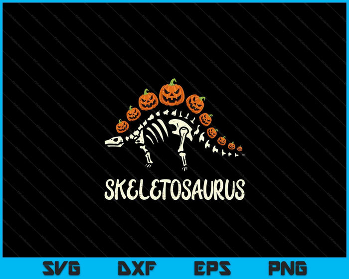 Kids Dinosaur Skeleton Stegosaurus Halloween Toddler Boys SVG PNG Digital Cutting Files