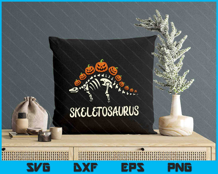 Kids Dinosaur Skeleton Stegosaurus Halloween Toddler Boys SVG PNG Digital Cutting Files