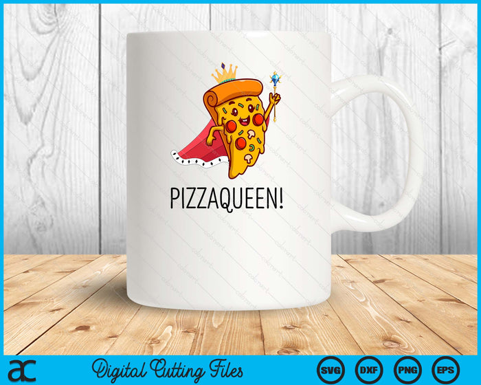 Kids Pizza Queen Salami Pizza Fast Food Girl SVG PNG Digital Cutting Files