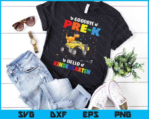 Niños Adiós Pre-K Hola Kindergarten Graduación SVG PNG Cortar archivos imprimibles - on a t-shirt