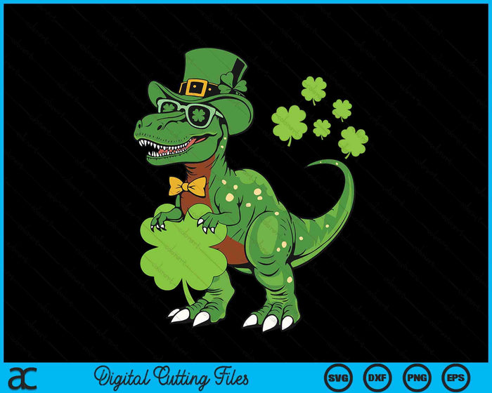 Kids Happy St Pat Trex Day Dino St Patricks Day SVG PNG Digital Printable Files