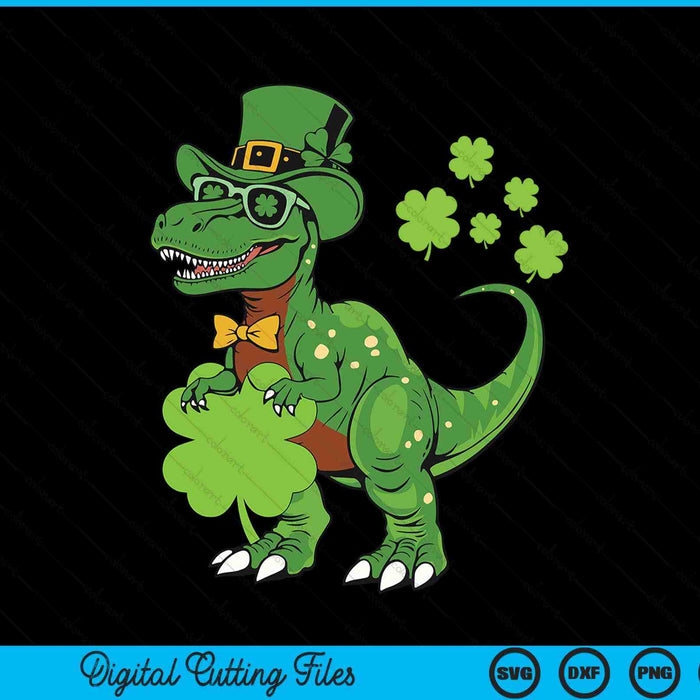 Kids Happy St Pat Trex Day Dino St Patricks Day SVG PNG Digital Printable Files