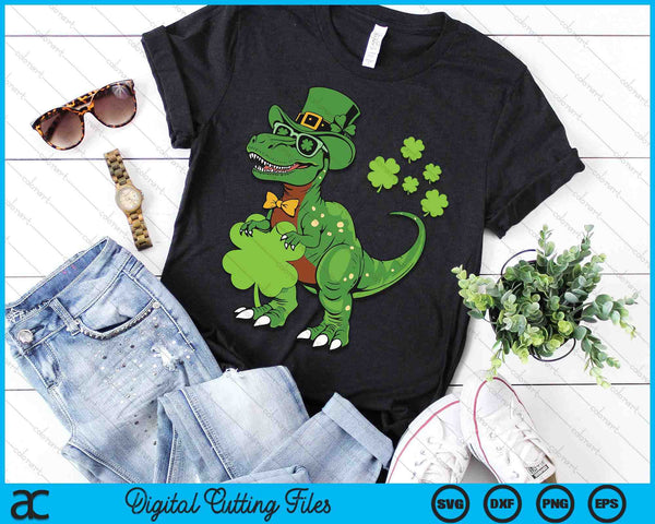 Kids Happy St Pat Trex Day Dino St Patricks Day SVG PNG Digital Printable Files