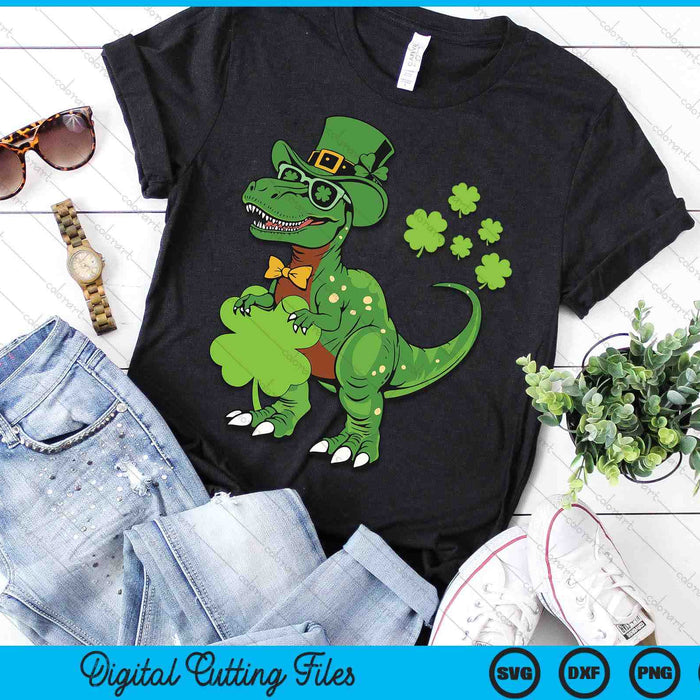 Kids Happy St Pat Trex Day Dino St Patricks Day SVG PNG Digital Printable Files