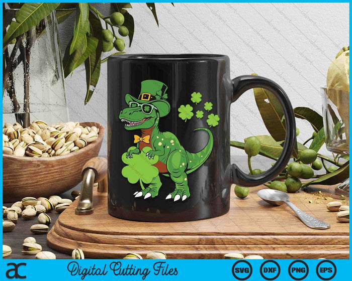 Kids Happy St Pat Trex Day Dino St Patricks Day SVG PNG Digital Printable Files