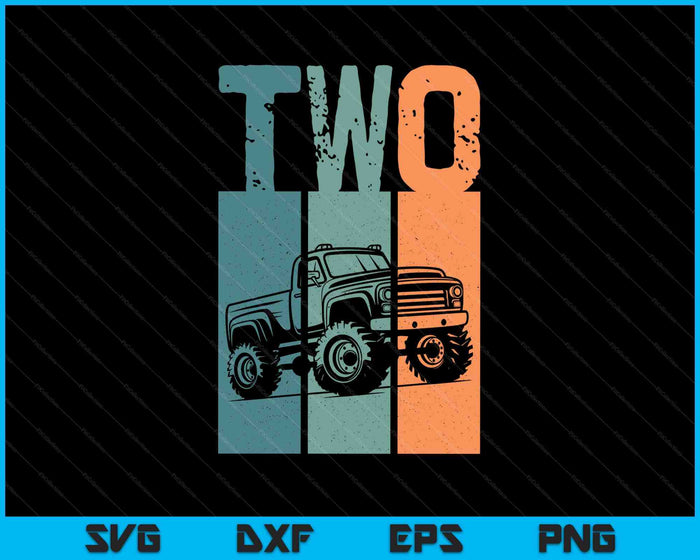Kids I'm 2 This Is How I Roll Monster Truck 2nd Birthday SVG PNG Digital Cutting Files