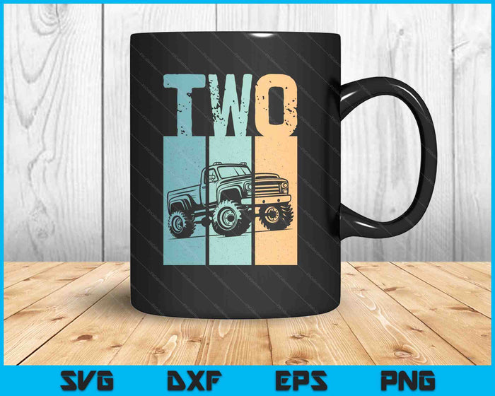Kids I'm 2 This Is How I Roll Monster Truck 2nd Birthday SVG PNG Digital Cutting Files